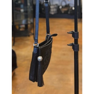 SOLD! Brighton Black Ferrera City Organizer Leather Crossbody Medallion Bag