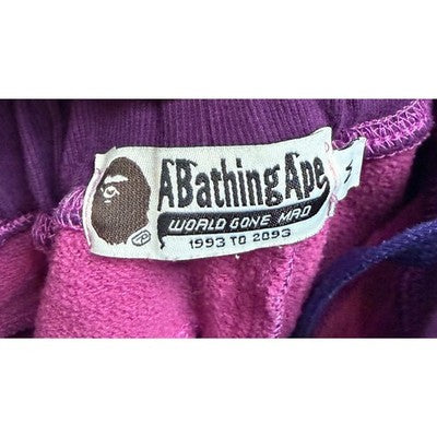 A Bathing Ape BAPE Shark Purple Camo Sweats 100% Cotton Sweatpants Sz. 10