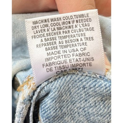LEVI'S RE/DONE Blue Denim Raw Hem 5 Button Fly Distressed Jeans Sz. 26