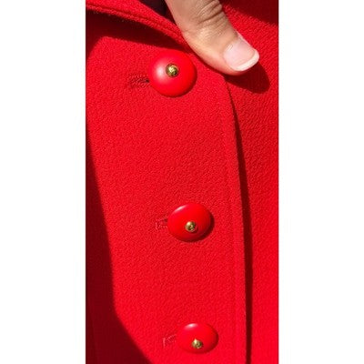 Vintage 90’s CHANEL Boutique Knit Professional Red Skirt Suit Sz. 40