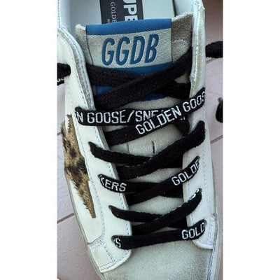 GOLDEN GOOSE Mesh Iconic Leopard SUPER-STAR Leather Low-Top Sneaker Sz. 36/6