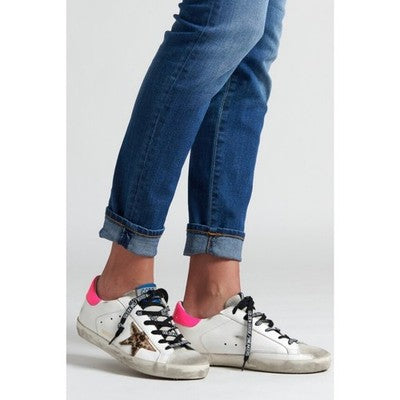 GOLDEN GOOSE Mesh Iconic Leopard SUPER-STAR Leather Low-Top Sneaker Sz. 36/6