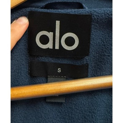 SOLD! alo Yoga Navy Blue Button Up Oversized One Up Unisex Boxy Cotton Jacket - Small