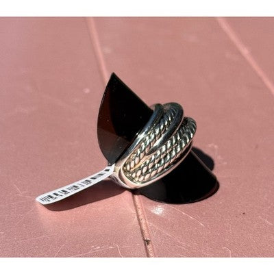SOLD! DAVID YURMAN Sterling Silver 925 Twisted Cable Crossover Ring Sz. 6 1/2