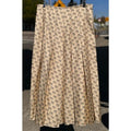 SOLD! GUCCI 2017 Ivory Signature Logo Jacquard Pleated 100% Silk Midi Skirt Sz. 46