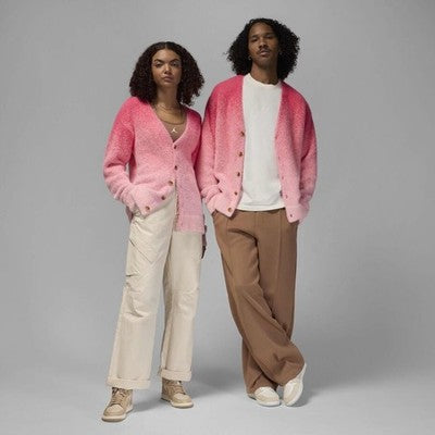NIKE Pink Men’s Air Jordan Cardigan Aster Pink Unisex Sweater (New w/tags) - Medium