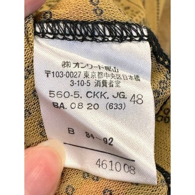 Jean Paul GAULTIER Size 48 Tan & Black Vintage Mesh Long Sleeve Top