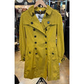 BURBERRY London Chartreuse Belted Double Breasted Trench Coat Sz. 10 - Medium
