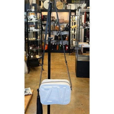 SOLD! ZADIG & VOLTAIRE Cream Boxy Wings ZV Crossbody Chain Strap Leather Logo Bag