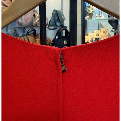 SOLD! Dolce & Gabbana Red Flare Sleeve Midi Viscose Lined Sheath Dress - Medium