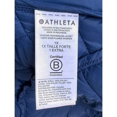 Athleta Blue Whisper Featherless Quilted Puffer I Enchanted Zip Jacket - 1X