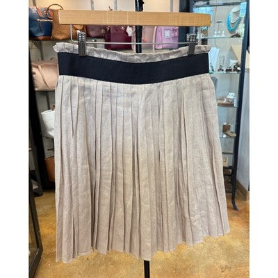 Dolce & Gabbana Tan & Black Belted Pleated Vintage Skirt NEW! Sz. 40