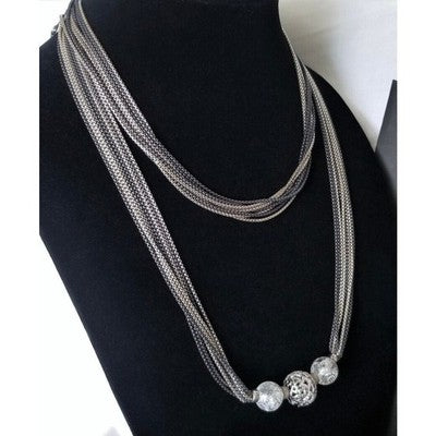 DAVID YURMAN 8-Strand Diamond Quatrefoil Ball Tapestry Necklace 42" RARE!