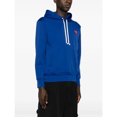 COMME des GARCONS Play Blue Men's Heart Drawstring Pullover Hoodie - XL