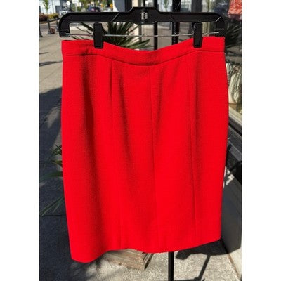 Vintage 90’s CHANEL Boutique Knit Professional Red Skirt Suit Sz. 40