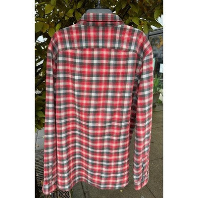 Ralph Lauren RRL Double R Red & Grey Men's Flannel Button Up Shirt - XL