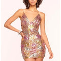 RAMY BROOK Sz. 8 Gold & Pink Axel Dress - New w/tags