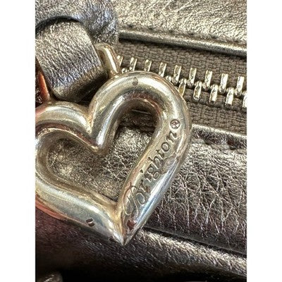 Brighton Silver Rosie Mini Camera Leather Rose Zip Crossbody Bag
