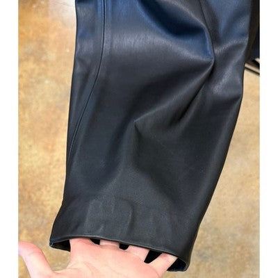 Vintage ST. JOHN Black Leather Wide Leg Pants Sz. 8