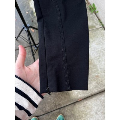 Y2K GUCCI Black Paneled Skinny Zip Back Pockets & Ankles Belted Pants Sz. 38