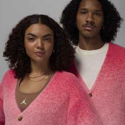 NIKE Pink Men’s Air Jordan Cardigan Aster Pink Unisex Sweater (New w/tags) - Medium