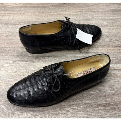 Vintage Mezlan Spain Men's Lace-Up #4803 Genuine Ostrich Derby Dress Shoes Sz. 8 1/2