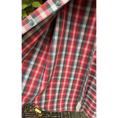 Ralph Lauren RRL Double R Red & Grey Men's Flannel Button Up Shirt - XL