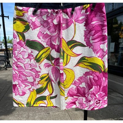 Dolce & Gabbana Blue & Pink Denim Floral Mini A Line Skirt Multicolor - Sz. 32