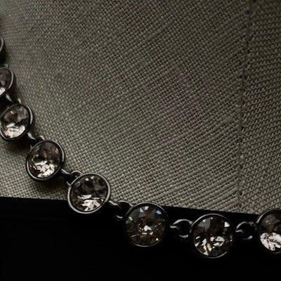 SOLD! Vintage 80’s GIVENCHY Rose Champagne Rivière Rose Gold-Tone Crystal Choker Necklace