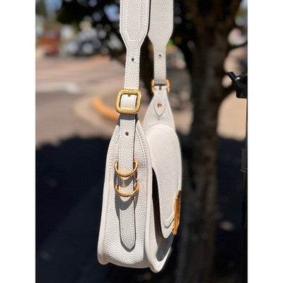 SOLD! MULBERRY White Sadie Satchel Pebbled Leather Gold Hardware Bag