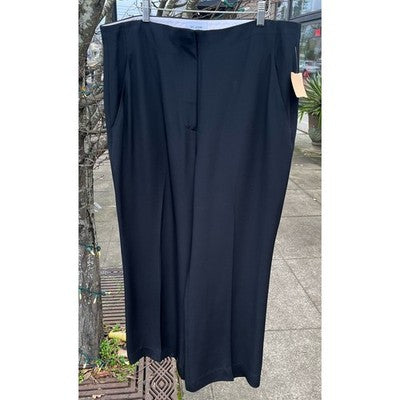 ST. JOHN Women's Wide Leg Black Pants MSRP $995 100% Wool NEW w/tags Sz. 16