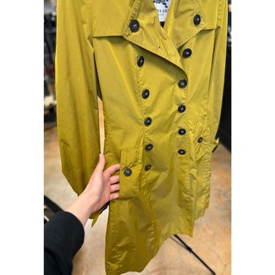 BURBERRY London Chartreuse Belted Double Breasted Trench Coat Sz. 10 - Medium