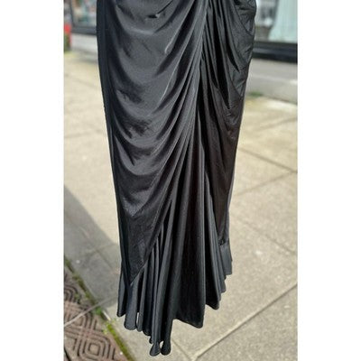 Vintage 80’s CASADEI Black Sequined Draped Rouched Cocktail Dress - Small/Medium