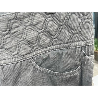 Authentic CHANEL Grey Quilted Skinny Jeans Sz. 38