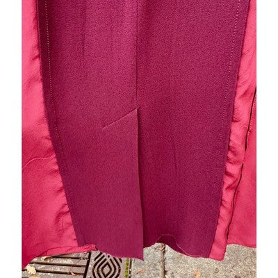 PRADA Burgundy Silk Bodycon Short Sleeve Zip Asymmetrical Dress Sz. 40
