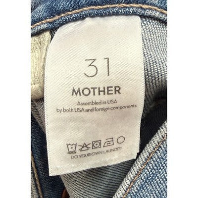 SOLD! MOTHER Blue Patch Pocket Maven Denim Wide Leg Mid Rise Ankle Jeans Sz. 31