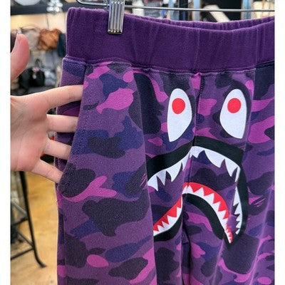 A Bathing Ape BAPE Shark Purple Camo Sweats 100% Cotton Sweatpants Sz. 10