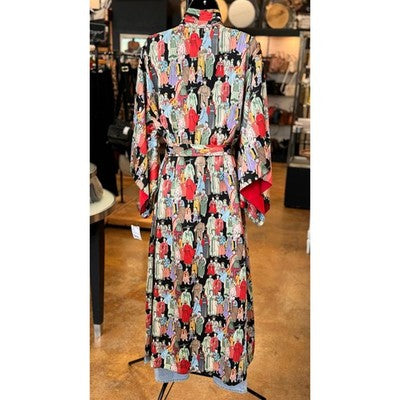 NATORI Dynasty Line Geisha Kaffa Belted Tassle Robe Small