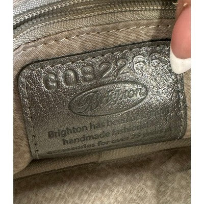 Brighton Silver Rosie Mini Camera Leather Rose Zip Crossbody Bag