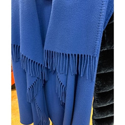 SOLD! MONCLER Mantella Fringed Wool Cape Quilted Velvet Down Filled Sleeve Coat - Small