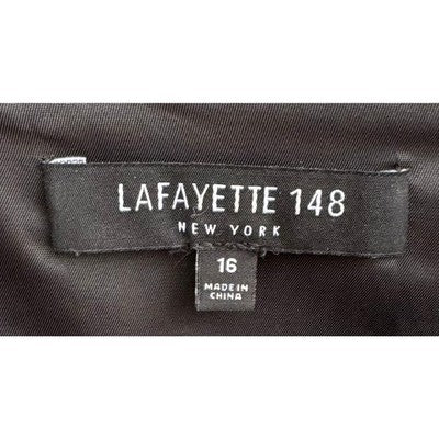 LAFAYETTE 148 New York Tan & Black Erin Long Jacquard Dress & Jacket Set Sz. 16