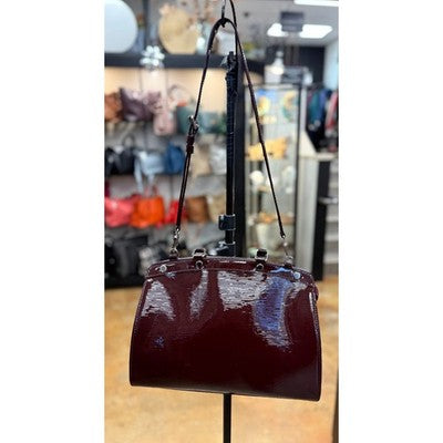 SOLD! LOUIS VUITTON BREA MM Electric Burgundy Patent EPI Leather Handbag