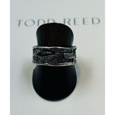 TODD REED Signed Men's Sterling Palladium 925 PD Hand Forged Ring Sz. 9 1/2