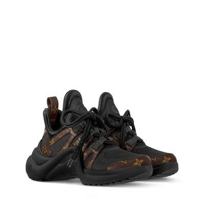 LOUIS VUITTON LV Black Archlight Sneaker Monogram Lace Up Chunky Shoes Sz. 38