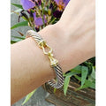 SOLD! DAVID YURMAN Sterling 925 14K Yellow Gold 7mm Classic Cable Buckle Bracelet
