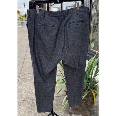 Marco Pescarolo NAPOLI Blue & Grey Wool Men's Slim 80 Pants Sz. 54