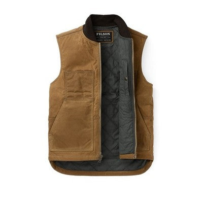 SOLD! Filson Dark Tan Men's Tin Cloth Insulated Work Vest 20172090 NEW - Small
