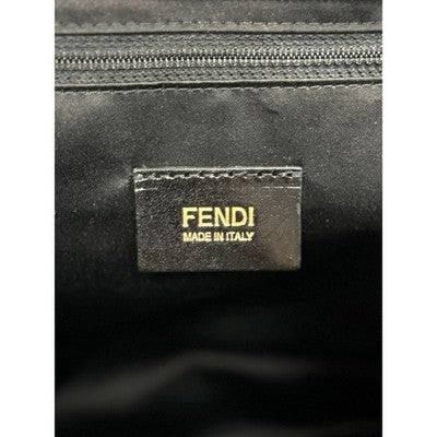 SOLD! FENDI Brown & Black Signature FF Zucca Quilted Canvas Roll Tote Bag