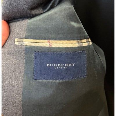BURBERRY Nordstrom 100% Wool Grey Men's Button Up Blazer Jacket - Sz. 40