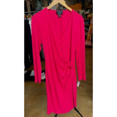 ST. JOHN Black Label Red Evening Knotted Swoop Dress Red Dress Sz. 12